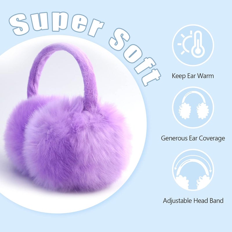 FSTEOE Winter Ear Muffs Women Warm Earmuff Girls Ear Warmers Soft Plush Outdoor Adjustable Ear Cover - Image 4